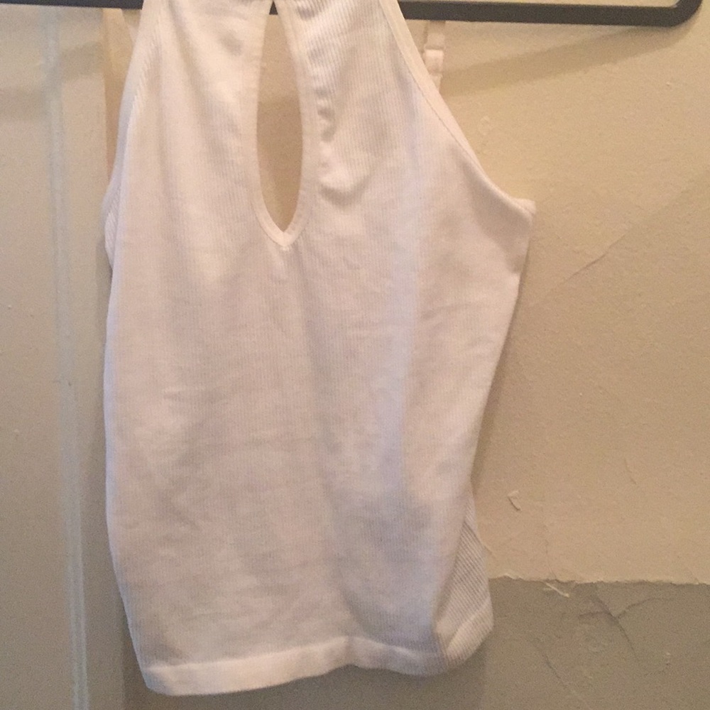 White spandex cut out Tank top